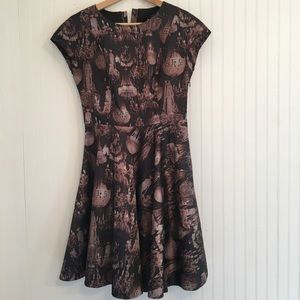 Ted Baker Black Marui Chandelier Print Dress